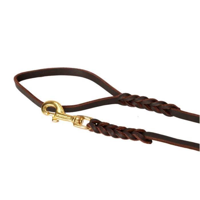 Dingo Gear Laisse en cuir huilé avec poignée 15 mm x 2,5 m