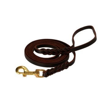 Dingo Gear Laisse en cuir huilé avec poignée 15 mm x 2,5 m